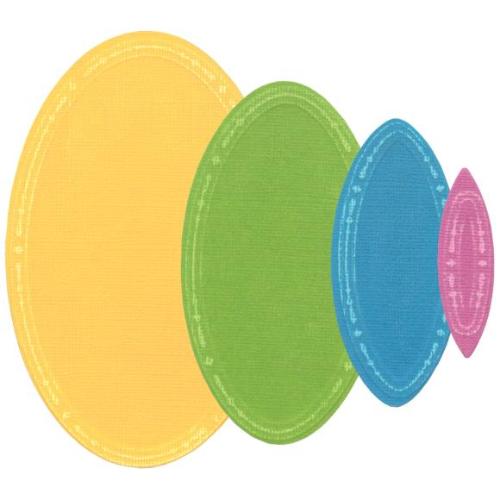 Sizzix Framelits Die by Stacey Park Fanciful Reversed, Clare Classic Ovals (9pcs) (666845)