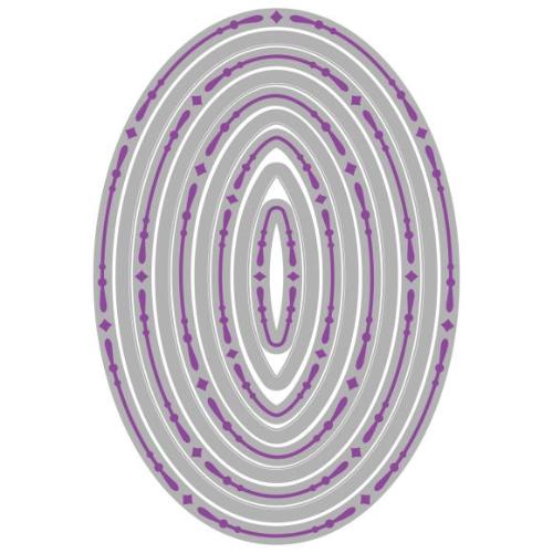 Sizzix Framelits Die by Stacey Park Fanciful Reversed, Clare Classic Ovals (9pcs) (666845)