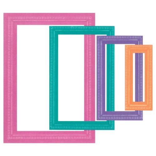 Sizzix Framelits Die by Stacey Park Fanciful Reversed, Renee Deco Rectangles (9pcs) (666846)