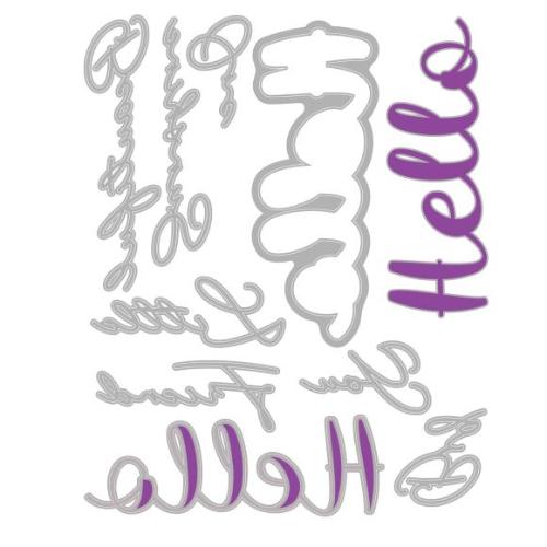 Sizzix Thinlits Die by Stacey Park Take Two's, Hello Sentiment (10pcs) (666848)