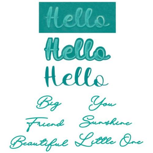 Sizzix Thinlits Die by Stacey Park Take Two's, Hello Sentiment (10pcs) (666848)