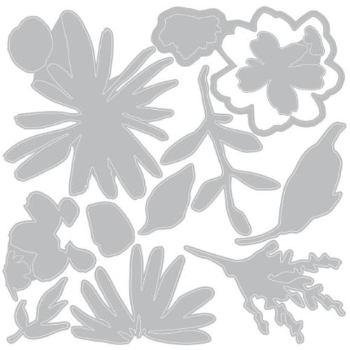 Sizzix 2D TF Embossing Folder w/11PK Thinlit Set Vault Side-Order Floristry by Tim Holtz