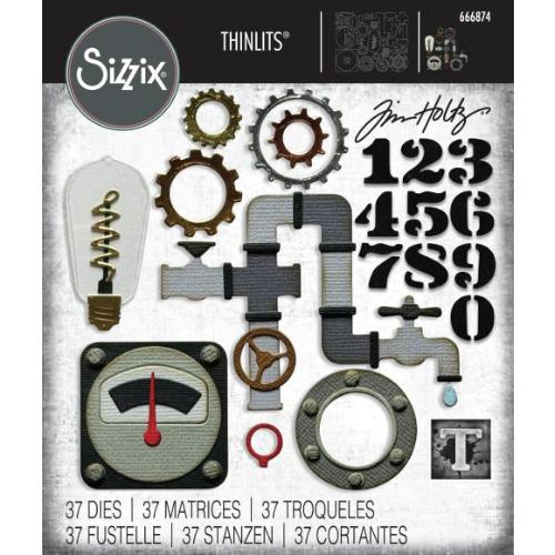 Sizzix Thinlits 37PK Die Set Vault Industrial by Tim Holtz