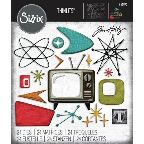 Sizzix Thinlits 24PK Die Set Vault Atomic Retro by Tim Holtz
