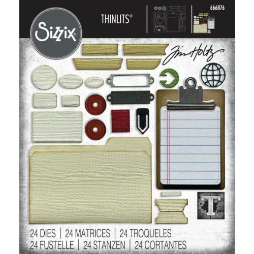 Sizzix Thinlits 24PK Die Set Vault Noteworthy by Tim Holtz