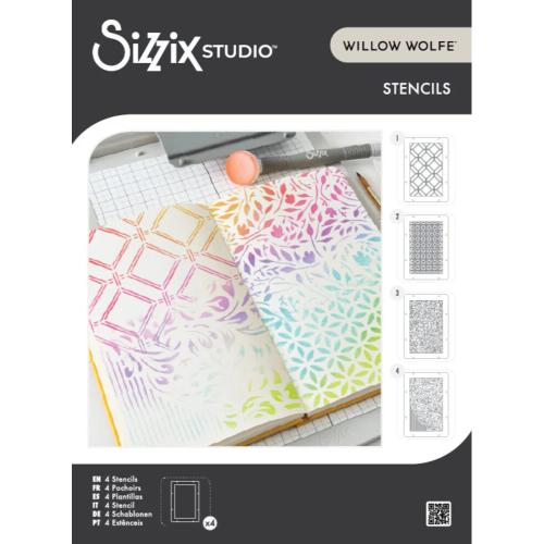Sizzix Studio Layered Stencils by Willow Wolfe Backgrounds (4pcs) (667004)