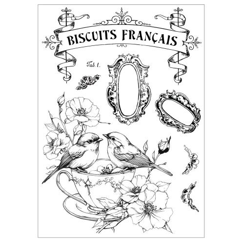 Sizzix Studio Clear Stamps w/ Stencils Birds and Biscuits by Willow Wolfe (667126)