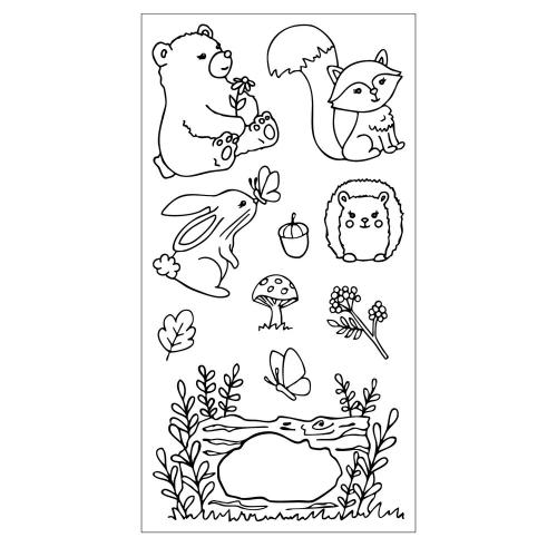 Sizzix Kid Create Clear Stamps Set w/Framelits Die Forest Friends (667153)