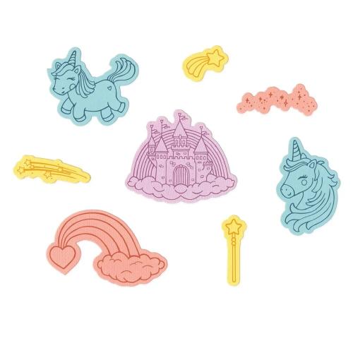 Sizzix Kid Create Clear Stamps Set w/Framelits Die Unicorns and Rainbows (667154)
