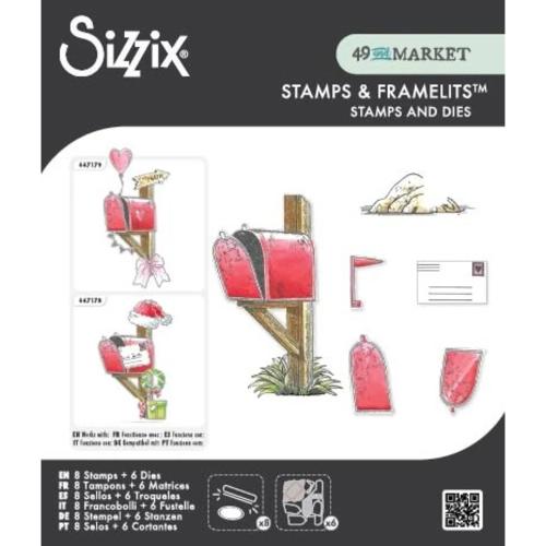 Sizzix Clear Stamps Set w/Framelit Dies Letter Drop by 49 & Market (667177)