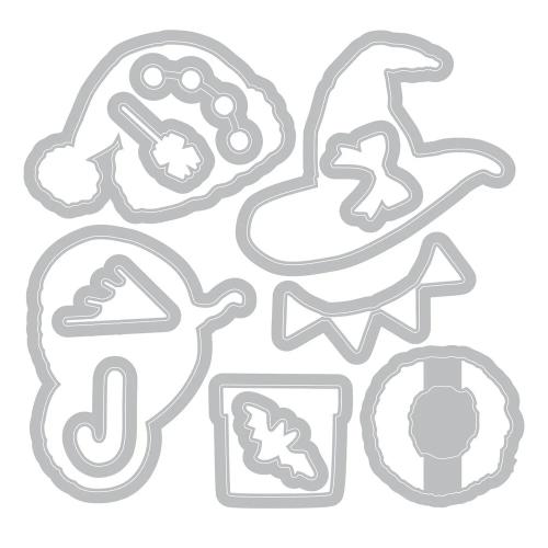 Sizzix Clear Stamps Set w/Framelit Dies Holiday Drop by 49 & Market (667178)