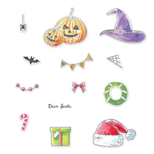 Sizzix Clear Stamps Set w/Framelit Dies Holiday Drop by 49 & Market (667178)
