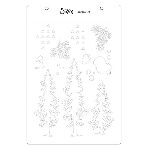 Sizzix Clear Stamps Set w/ Stencils Set Outdoor Essentials by 49 & Market (667185)