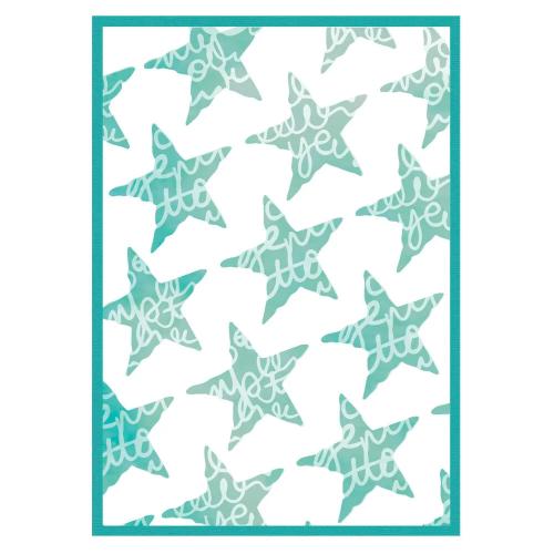 Sizzix Stencil A4 w/ Framelits Die Script Layering Stars by Vicki Boutin (667191)