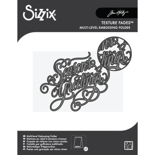 Sizzix Multilevel Texture Fades w/ A6 Embossing Folder Vault Seasons Greetings by Tim Holtz (667249)
