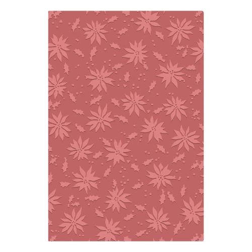 Sizzix 2D Texture Fades w/ A5 Embossing Folder Vault Holly Poinsettia by Tim Holtz (667252)