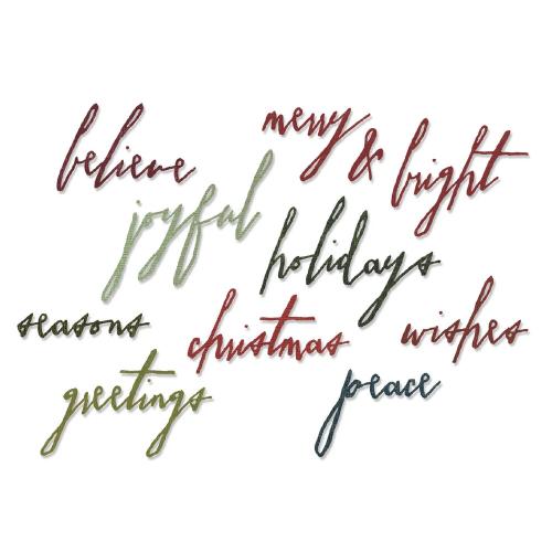 Sizzix Thinlits Die Classic Holiday Handwriting y Tim Holtz (660979)