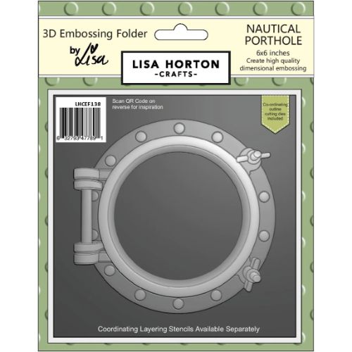 Lisa Horton Crafts 6x6 3D Embossing Folder & Die - Nautical Porthole