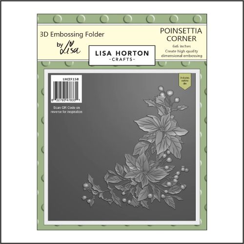 Lisa Horton Crafts 6x6 3D Embossing Folder & Die - Poinsettia Corner