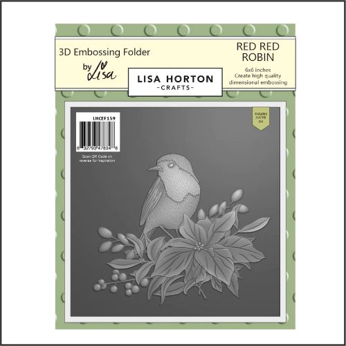 Lisa Horton Crafts 6x6 3D Embossing Folder & Die - Red Red Robin