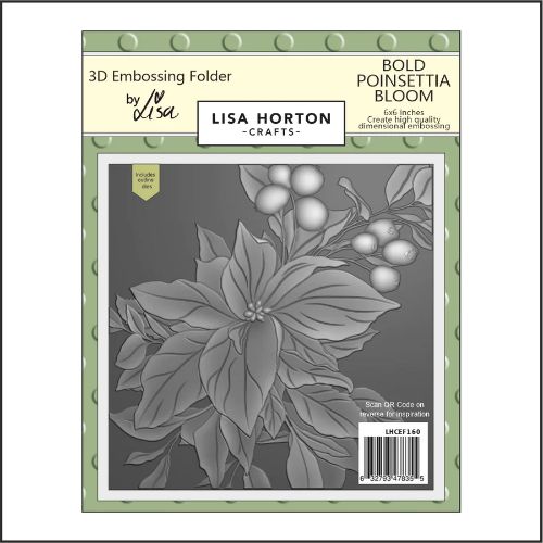 Lisa Horton Crafts Bold Poinsettia Bloom 6x6 3D Embossing Folder & Die 