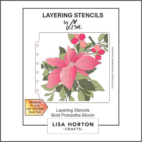 Lisa Horton Crafts Bold Poinsettia Bloom 6x6 Layering Stencils 