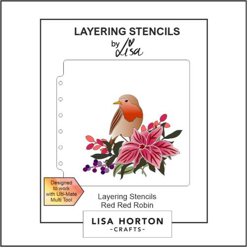Lisa Horton Crafts Red Red Robin 6x6 Layering Stencils