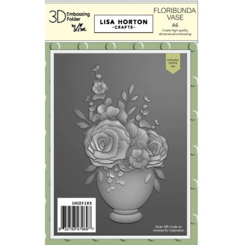 Lisa Horton Crafts Floribunda Vase A6 3D Embossing Folder & Die