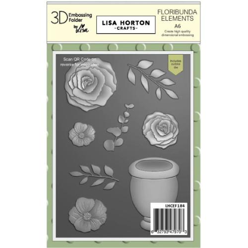 Lisa Horton Crafts Bouquet Builder - Floribunda Elements A6 3D Embossing Folder & Die