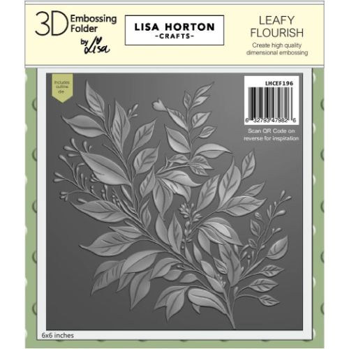 Lisa Horton Crafts Leafy Flourish 6x6 3D Embossing Folder & Die 