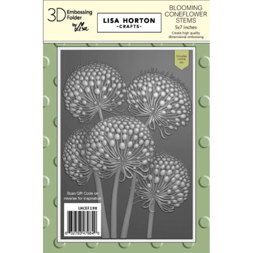 Lisa Horton Crafts Blooming Coneflower Stems 5x7 3D Embossing Folder & Die 