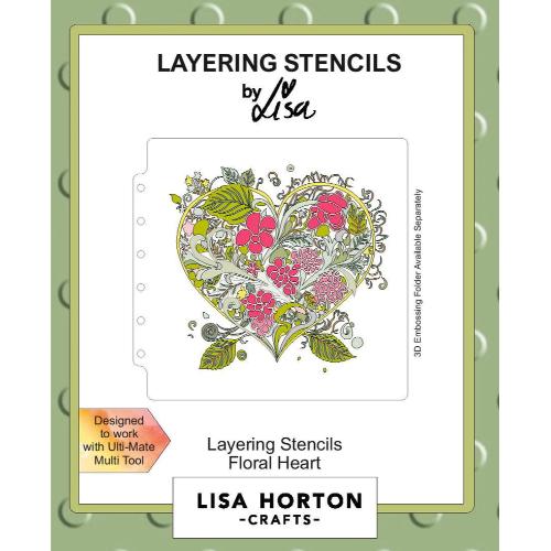 Lisa Horton Crafts Floral Heart Layering Stencils