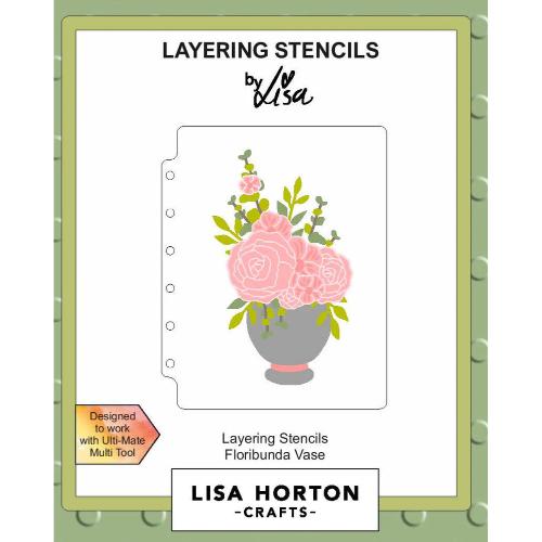 Lisa Horton Crafts Floribunda Vase A6 Layering Stencils