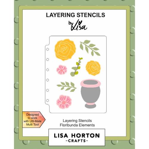 Lisa Horton Crafts Floribunda Elements A6 Layering Stencils