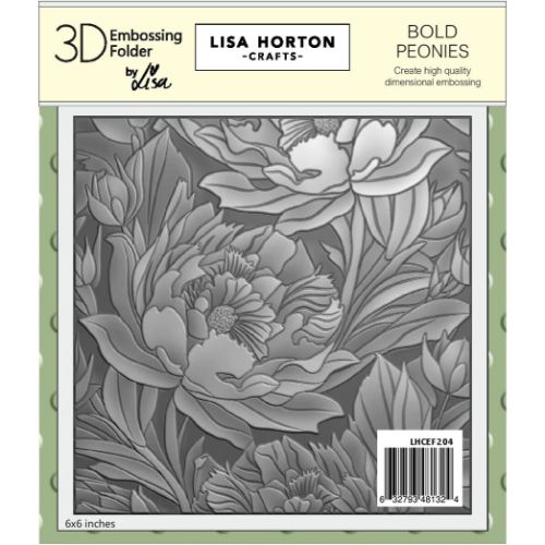 Lisa Horton Crafts Bold Peonies 6x6 3D Embossing Folder 