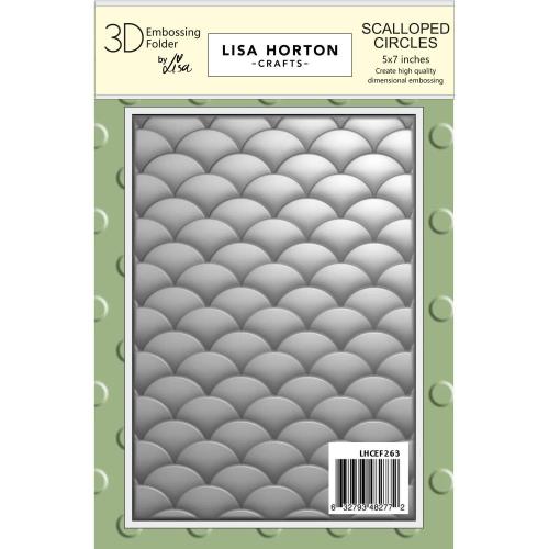 Lisa Horton Crafts 3D Embossing Folder 5"x7" Scalloped Circles
