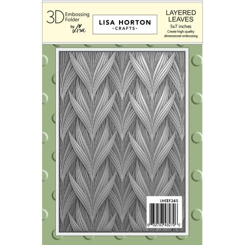 Lisa Horton Crafts 3D Embossing Folder 5"x7" Layered Leaves