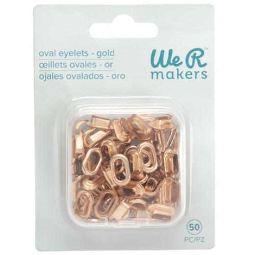 We R Crop-A-Dile Oval Eyelets-Gold 50pc