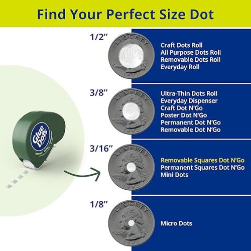 Glue Dots - Glue Squares - 450 Squares in Dot N Go