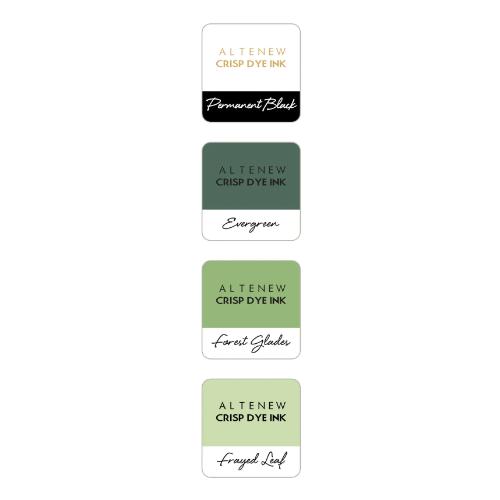 Altenew - Green Fields with Permanent Black Crisp Dye Ink Mini Cube Set