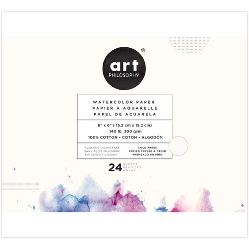 Prima Marketing Art Philosophy Watercolor Paper Pad 6"X6" 24 Sheets