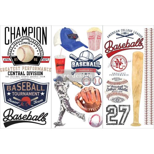 Prima Marketing Re-Design Decor Transfers 6"X12" 3/Sheets Baseball