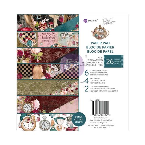 Prima Marketing - Double-Sided Paper Pad 6"X6" 26/Pkg Lost In Wonderland