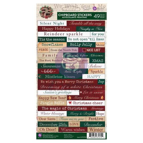 Prima Marketing From The North Pole Chipboard Stickers-49/Pkg
