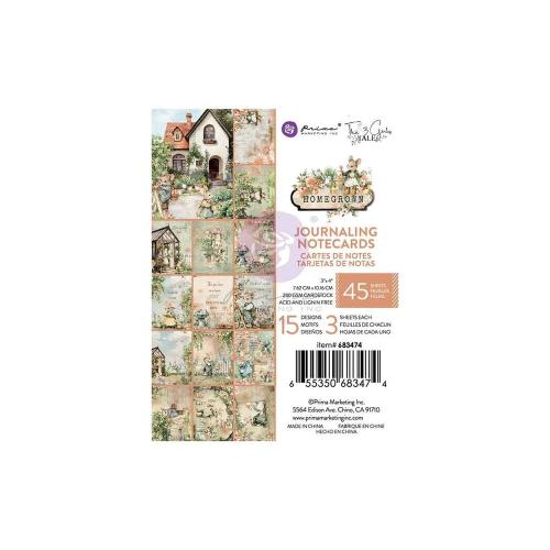 Prima Marketing - Homegrown Collection 3X4 Journaling Cards - 45 sheets