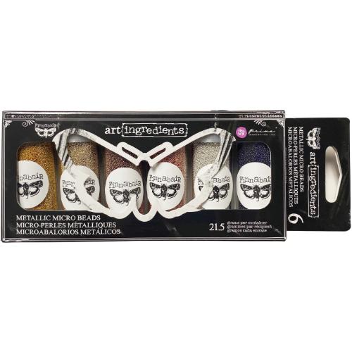 Finnabair Art Ingredients Micro Beads 6/Pkg-Metallic