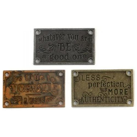 Finnabair Mechanicals Metal Embellishments Old Plates 3/Pkg