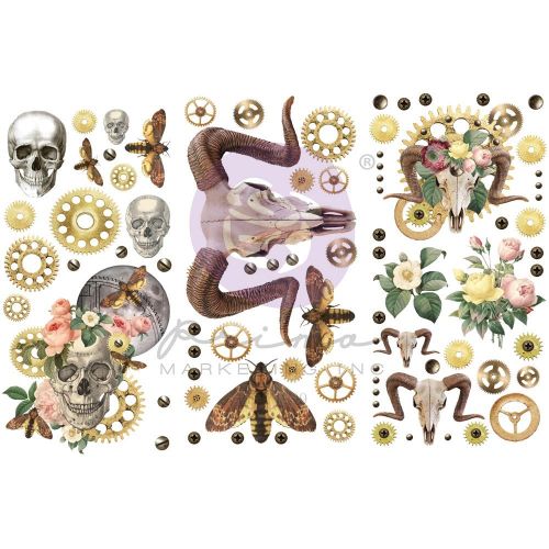 Finnabair Mini Transfers 6"X12" 3/Sheets Boho Skulls