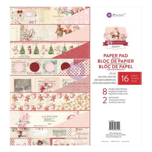 Prima Marketing Double-Sided Paper Pad 12"X12" 16/Pkg-25 & Peppermint By Frank Garcia - Postage as per Actual