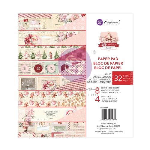 Prima Marketing Double-Sided Paper Pad 8"X8" 32/Pkg-25 & Peppermint By Frank Garcia
